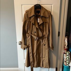 Banana Republic Tan Double-Breasted Trench Coat with Belt